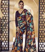 Multicolor Embroidered Fancy Fabric Sari With Blouse Fabric