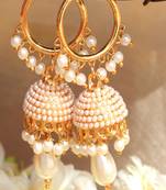 Traditional  Gold Earrings with Pearl Embellishments