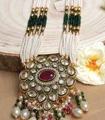 Multicolored Kundan Long Necklace Set