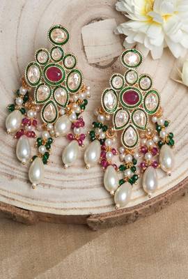 Multicolored Kundan Long Necklace Set 3