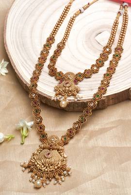 Two Gold Plated Necklace Set with Matching Earrings 1
