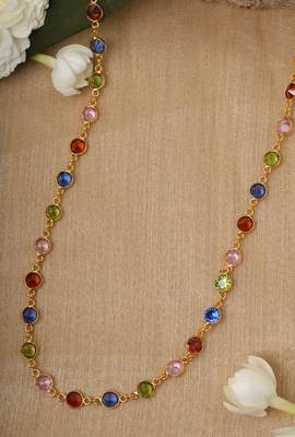 Multicoloured Gold Plated Necklace 3