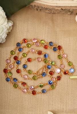 Multicoloured Gold Plated Necklace 1