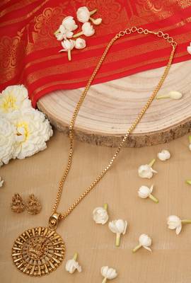 Gold Plated Laxmi Motif Jewelry Set 2