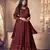 Maroon georgette thread with sequience embroidered work festival gharara style salwar suit dupatta