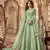 Green net anarkali embroidered work festival long salwar suit dupatta