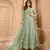 Shamita shetty green net anarkali embroidered work festival long salwar suit dupatta