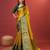 Lookslady womens new cotton silk mustard color gold zari self weaving kanjivaram saree with unstitched contrast blouse