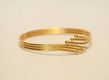 Gold Plated 3 Layer Bangle 1