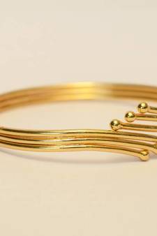 Gold Plated 3 Layer Bangle