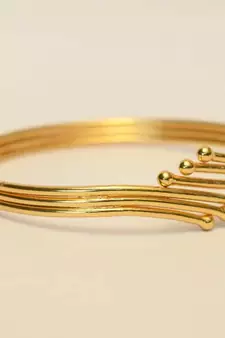 Gold Plated 3 Layer Bangle