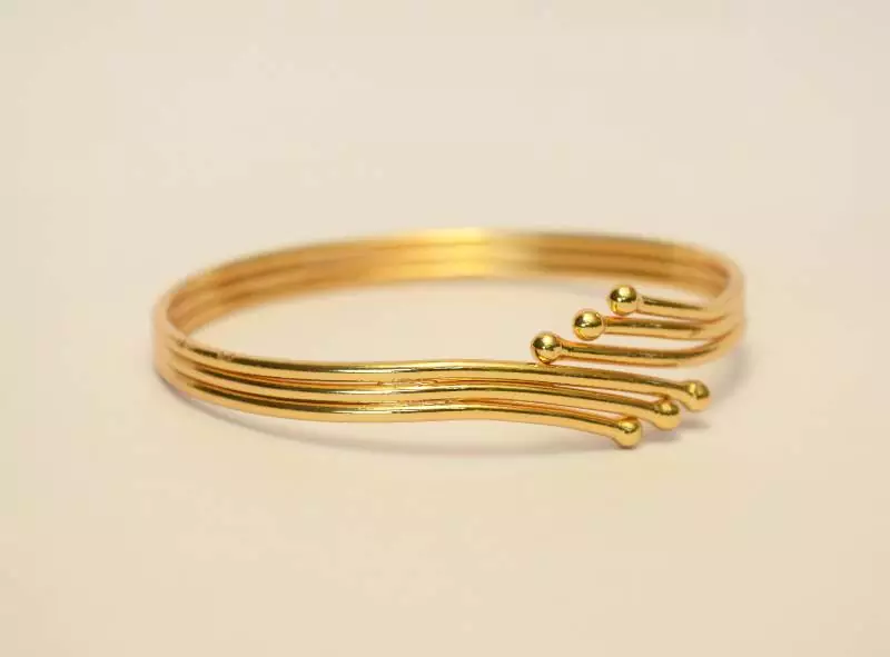 Gold Plated 3 Layer Bangle