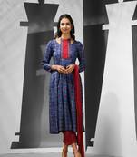 Blue cotton printed suit set