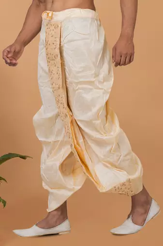 Rootedlibaas men's emroidered traditonal dhoti