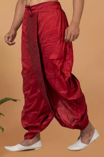 Rootedlibaas men's emroidered traditonal dhoti
