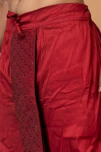 Rootedlibaas men's emroidered traditonal dhoti