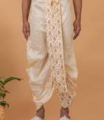 Rootedlibaas men's emroidered traditonal dhoti