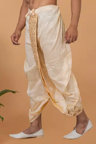 Rootedlibaas men's emroidered traditonal dhoti