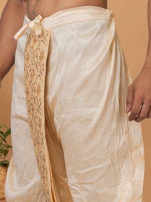 Rootedlibaas men's emroidered traditonal dhoti 4