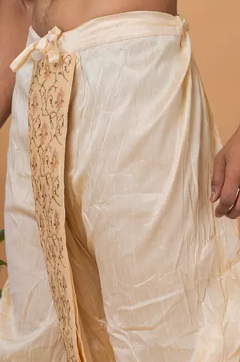 Rootedlibaas men's emroidered traditonal dhoti