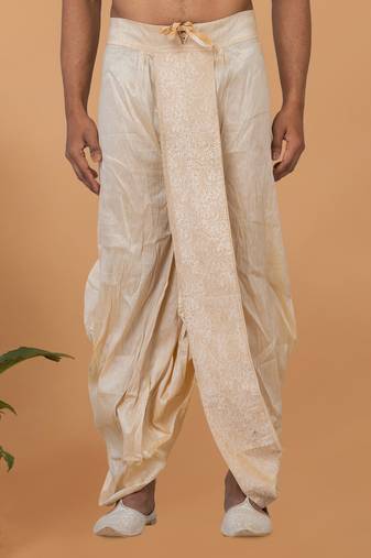Rootedlibaas men's emroidered traditonal dhoti