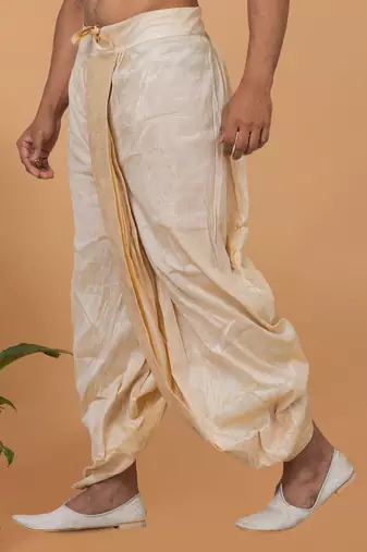 Rootedlibaas men's emroidered traditonal dhoti