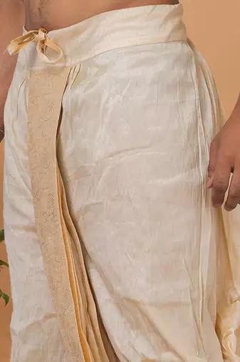 Rootedlibaas men's emroidered traditonal dhoti