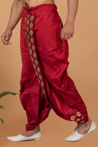 Rootedlibaas men's emroidered traditonal dhoti