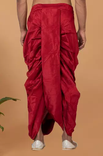 Rootedlibaas men's emroidered traditonal dhoti