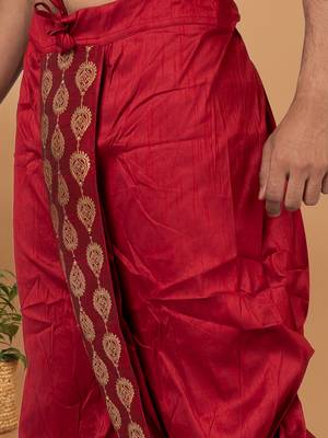 Rootedlibaas men's emroidered traditonal dhoti 4