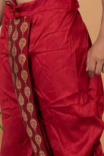 Rootedlibaas men's emroidered traditonal dhoti