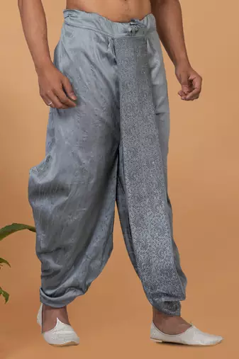 Rootedlibaas men's emroidered traditonal dhoti