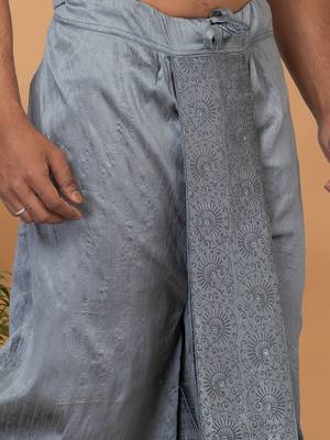 Rootedlibaas men's emroidered traditonal dhoti 4