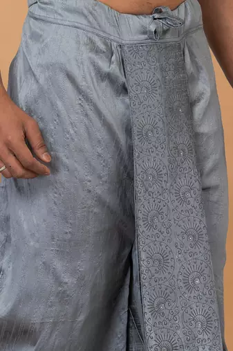 Rootedlibaas men's emroidered traditonal dhoti