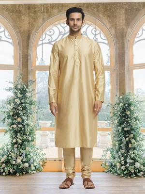 Pink art silk jacket kurta for men's 3