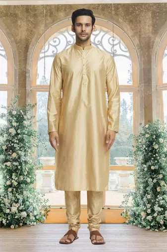 Maroon art silk jacket kurta for men's