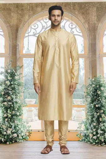 Black art silk jacket kurta for men's