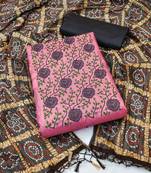 Pink Zora silk blend Hand Work Unstitched Dress Material