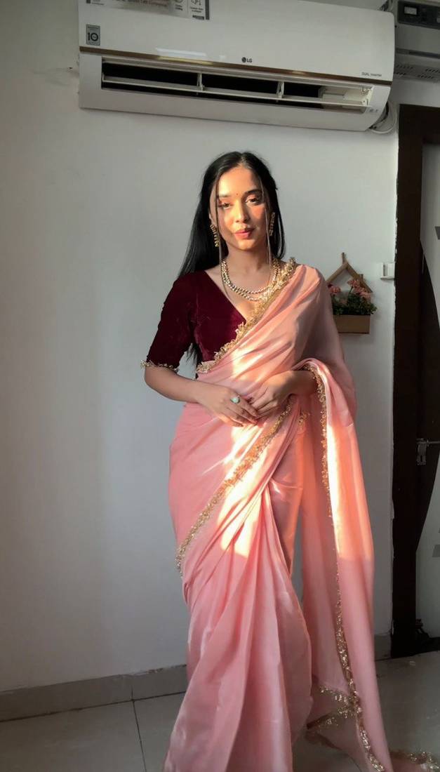 Women Embellished Jimmy Silk Saree