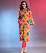Multicolor rayon bandhani printed straight kurta