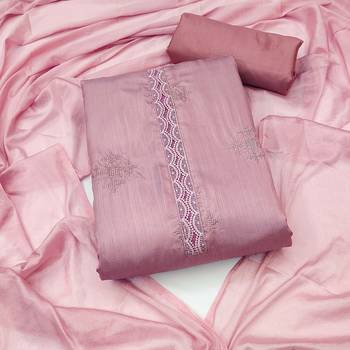 Onion Pink Zora silk blend Unstitched Dress Material 1