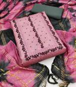 Pink Zora silk blend Unstitched Dress Material