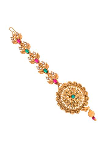 Traditional gold plated beautiful maang tikka