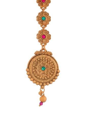 Gold plated south indian bridal maang tikka