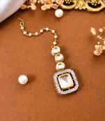 Traditional cz kundan & pearl matha tikka