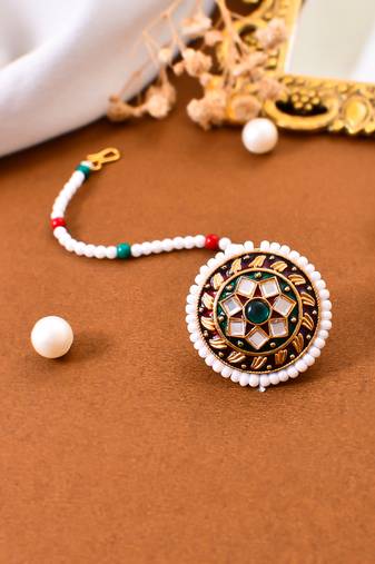 Enamelled traditional pearl rajasthani borla