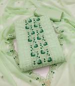 Pista Georgette Embroidered Unstitched Dress Material