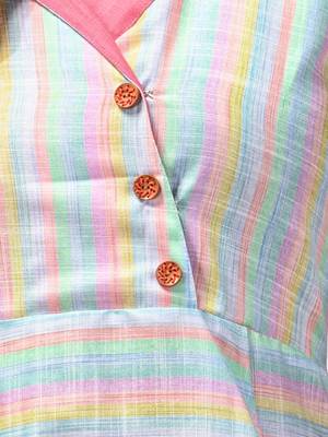 Multicolour cotton midi ethnic dress with stripes 4