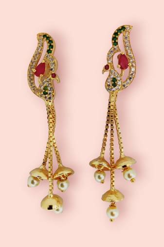 Opal touch enchanted scarlet gleam earrings