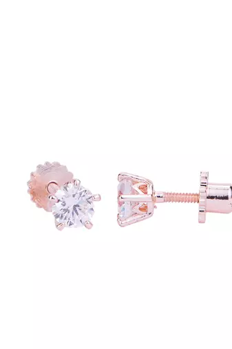 single white stud screw earrings